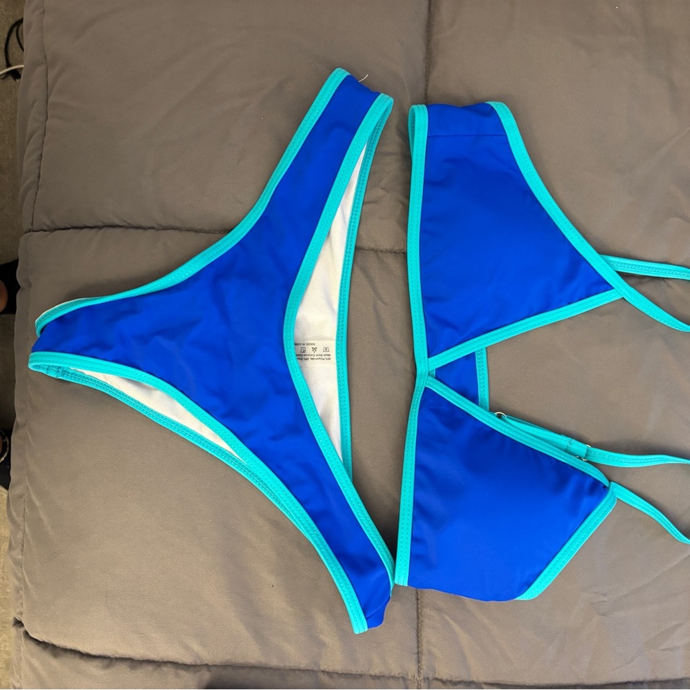 Blue and Teal Bikini Set